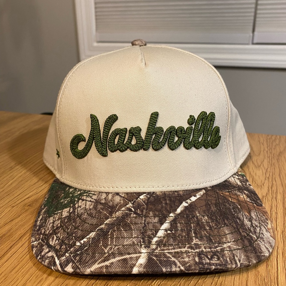 Nashville Embroidered Cap with Camouflage Brim